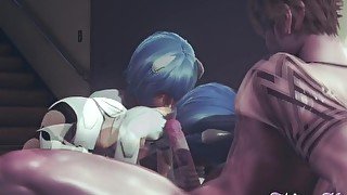 Evangelion Hentai - Rei Ayanami has trained hard to do this