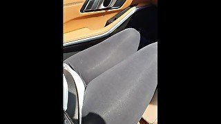 Step mom in leggings caught fucking in the car with step son