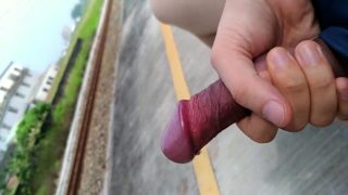 PUBLIC TRAIN STATION CUMSHOT