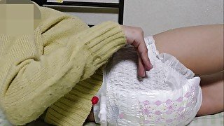 disabled ladyboy masturbation wearing diaper.