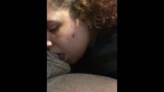 Spanish beauty sucking soul out the dick 