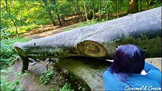 RISKY OUTDOOR FUCK - PAWG takes BBC in the FOREST