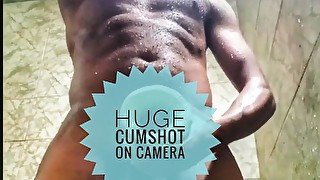 Athletic Boy POV Hot Masturbation And Huge Cum Splashing On The Camera