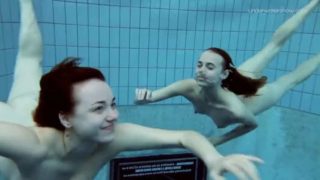 Hot lesbian show underwater