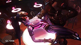 Widowmaker fast sex in bar. Overwatch