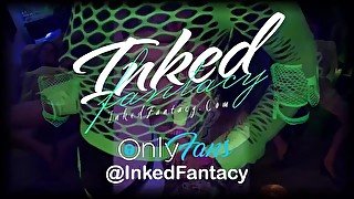 InkedFantacy’s New Video Introduction- “Glowing Green”. 2022 Submissive Deep Throat, Black Light