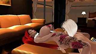 Angolan king getting a treatment from red light girls  - IMVU