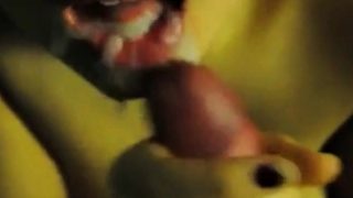 Close up blowjob and a thick cumshot in a thick lips