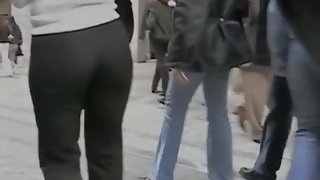 Street and store tight pants voyeur video colletction