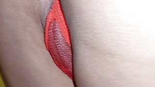 Lick and fuck a cheating Latina wife in red lingerie