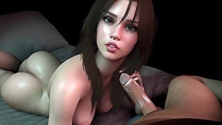 Hot Brunette sucks cock in POV  3D Porn Short Clip