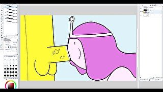 Drawing Adventure Time Porn - Princess Bubblegum Threesome With Starchy And Banana Guard (Speed-Art)