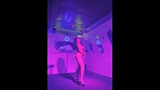 Ebony Teen Works The Pole