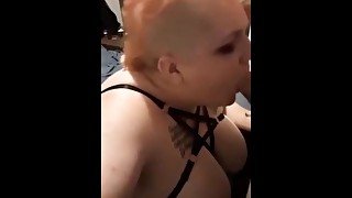 Big titted goth princess gets facefucked like a good slut