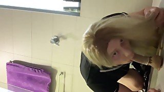 Sissy crossdresser Kiyomi super sloppy deepthroat blowjob on dildo