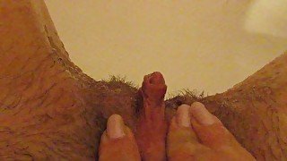 Washing Dirty hairy big clit pussy