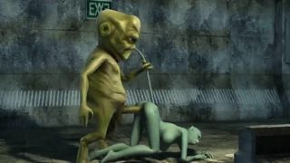 Sexy 3D cartoon cat babe gets fucked by an alien