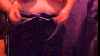 girl change clothe front webcam