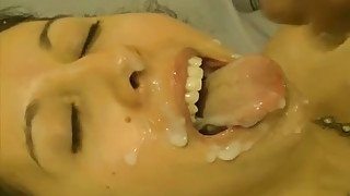 Awesome cumshot facial compilation with my freaky cute wife