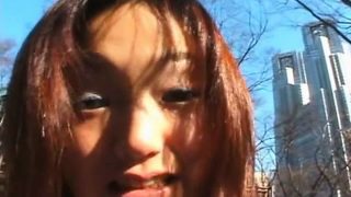 Shy Japanese Coed exhibs and fucked outdoor