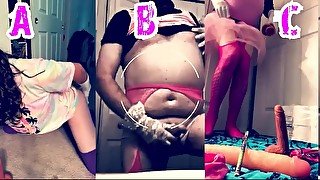 SISSY GAY GAME 1 which one Makes you cum harder A B or C