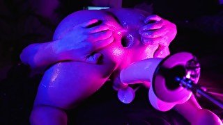 Neon Huge Dildo Anal Machine 4K