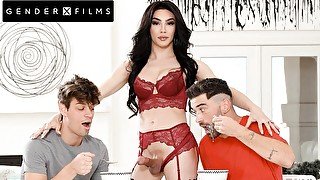 Gorgeous Trans Stepmom Banged By Muscle Hunks - Ariel Demure, Michael DelRay - GenderXFilms