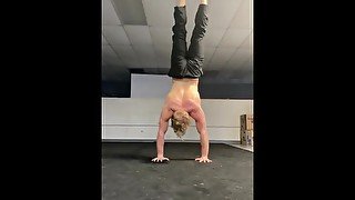 Hot guy doing handstand