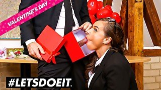 Letsdoeit - Huge tits German secretary sexy Susi surprised and fucked by her boss on valentine's day