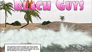 Hawaii Queens Surf Beach 3D Gay Animated Comics