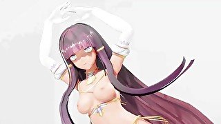 Ramesses II Kawaii Strike Hentai Undress Dancing Egyptian Girl Model MMD 3D White Bangles