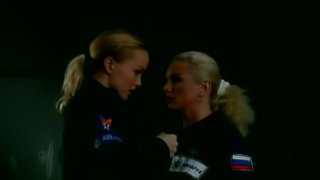 Exquisite Blonde Lesbians Christina and Silvia Saint Eat Their Pussies