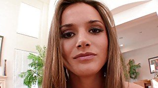 Alluring babe Tori Black manages to suck and fuck daddy's huge cock