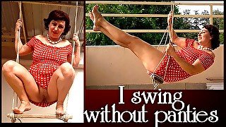 Depraved housewife swinging without panties on a swing FULL VIDEO