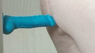 Teasing Pussy With Mounted Dildo