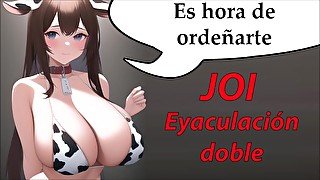 JOI hentai correte 2 veces. Es hora de ordeñarte.