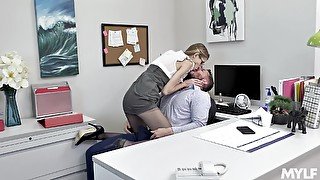 Wild crazy secretary just wants to be full of hard cock