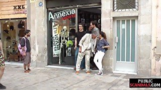 Public ballgagged slut fucked and whipped in front everyone