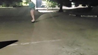 Girl Skateboarding completely naked