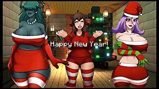 HornyCraft [Minecraft Parody Hentai game PornPlay ] Ep.22 a happy lunar year with three hot girls