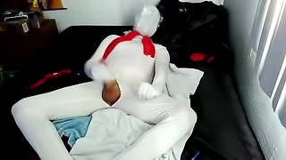 Zentai Masturbation gagged and breathplay