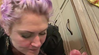 Tattooed stepmom fucks a younger guy