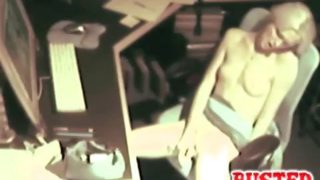 Spy At Desk Masturbating