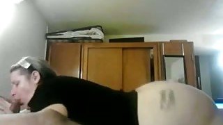 BBW white bitch gives deepthroat blowjob in hardcore interracial video