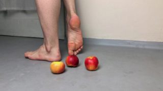 Smooth twink soles playing with apples