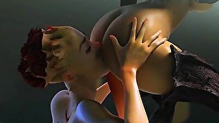 Big tits humanoid babes fucking in a 3D animation by Tarazaurus