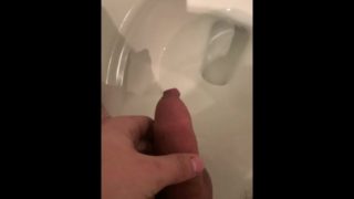 Teen pees while hes jerking off