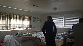 EPIC spy! Dumb slut young Step sister spied undressing after school