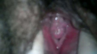 Hairy tiny pussy of my girlfriend closeup on home video