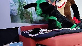 German shepherd breeds a bunny - Fursuit yiff breeding